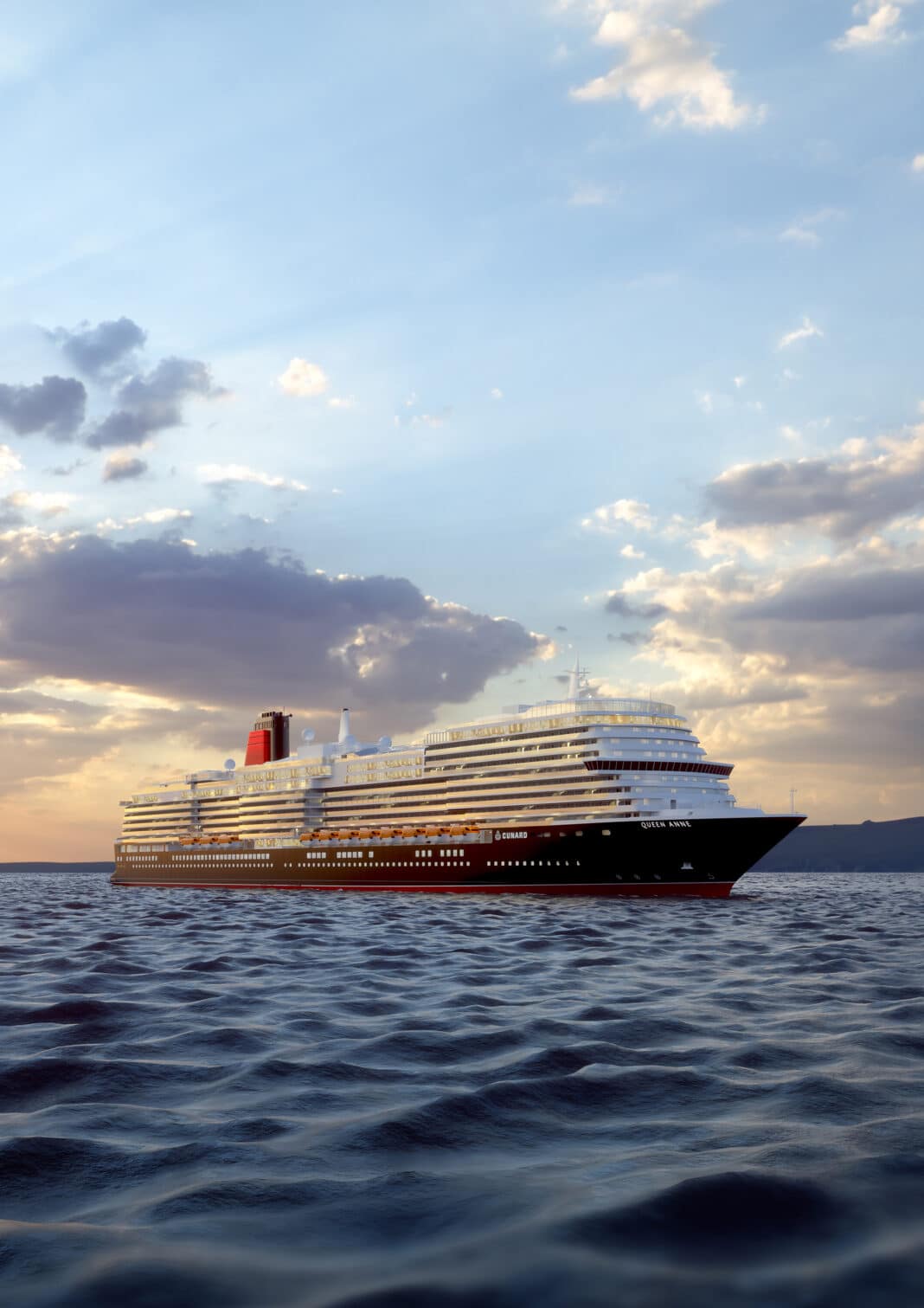 Die Queen Anne wird Anfang 2024 in Dienst gestellt. Grafik: Cunard Line