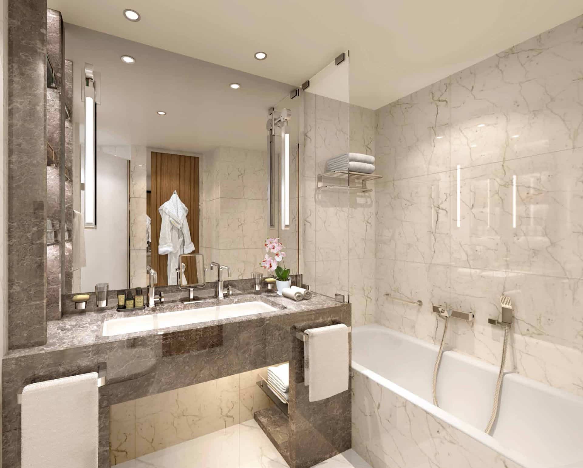 Seabourn expedition ships - Veranda Suite bathroom rendering