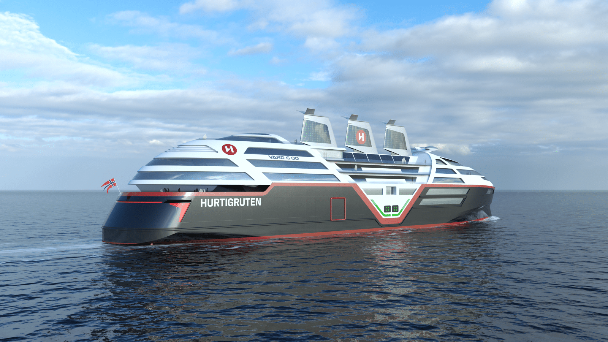 Hurtigruten will 2030 mit Batterien und Segeln emissionsfrei fahren